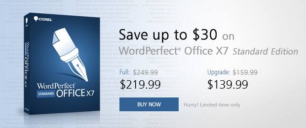 Corel WordPerfect Office X7 Standard Edition discount